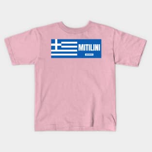 Mitilini City with Greek Flag Kids T-Shirt